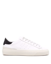 Baskets basses en cuir blanches et noires D.A.T.E