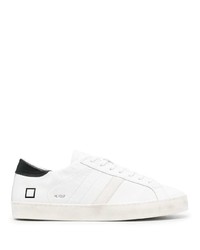 Baskets basses en cuir blanches et noires D.A.T.E