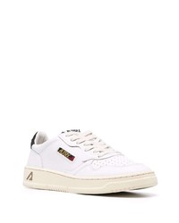 Baskets basses en cuir blanches et noires AUTRY