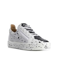 Baskets basses en cuir blanches et noires Giuseppe Zanotti Design