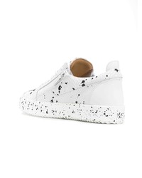 Baskets basses en cuir blanches et noires Giuseppe Zanotti Design