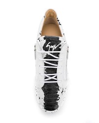 Baskets basses en cuir blanches et noires Giuseppe Zanotti Design