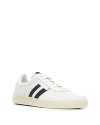 Baskets basses en cuir blanches et noires Tom Ford