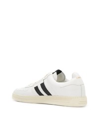 Baskets basses en cuir blanches et noires Tom Ford