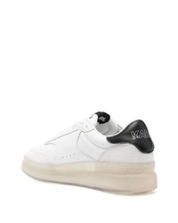 Baskets basses en cuir blanches et noires Karl Lagerfeld