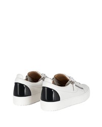 Baskets basses en cuir blanches et noires Giuseppe Zanotti