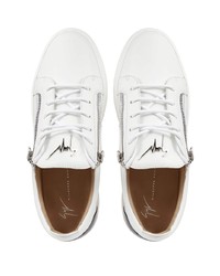 Baskets basses en cuir blanches et noires Giuseppe Zanotti