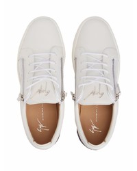 Baskets basses en cuir blanches et noires Giuseppe Zanotti