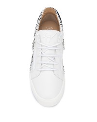 Baskets basses en cuir blanches et noires Giuseppe Zanotti