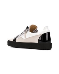 Baskets basses en cuir blanches et noires Giuseppe Zanotti Design