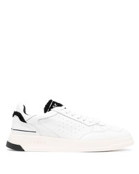 Baskets basses en cuir blanches et noires Ghoud