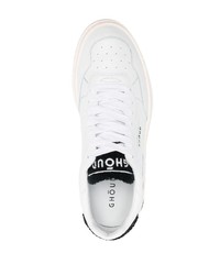 Baskets basses en cuir blanches et noires Ghoud