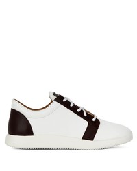 Baskets basses en cuir blanches et noires Giuseppe Zanotti