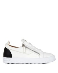 Baskets basses en cuir blanches et noires Giuseppe Zanotti