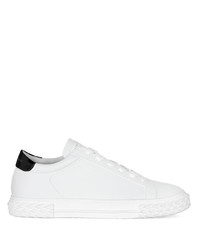 Baskets basses en cuir blanches et noires Giuseppe Zanotti