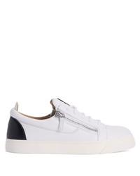 Baskets basses en cuir blanches et noires Giuseppe Zanotti