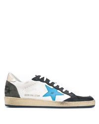 Baskets basses en cuir blanches et noires Golden Goose