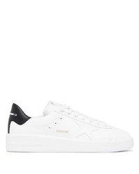 Baskets basses en cuir blanches et noires Golden Goose