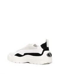 Baskets basses en cuir blanches et noires Valentino Garavani