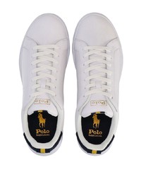 Baskets basses en cuir blanches et noires Polo Ralph Lauren