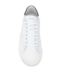 Baskets basses en cuir blanches et noires D.A.T.E