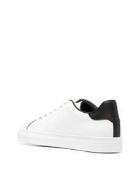 Baskets basses en cuir blanches et noires Philipp Plein