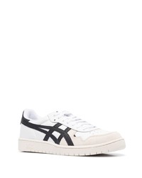 Baskets basses en cuir blanches et noires Asics