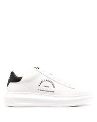 Baskets basses en cuir blanches et noires Karl Lagerfeld