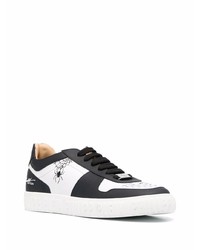 Baskets basses en cuir blanches et noires Philipp Plein