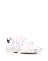 Baskets basses en cuir blanches et noires Diesel