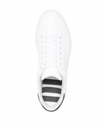 Baskets basses en cuir blanches et noires Diesel