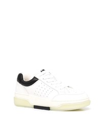 Baskets basses en cuir blanches et noires Amiri