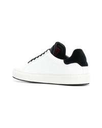 Baskets basses en cuir blanches et noires Philipp Plein