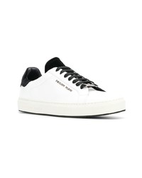 Baskets basses en cuir blanches et noires Philipp Plein