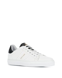 Baskets basses en cuir blanches et noires Roberto Cavalli