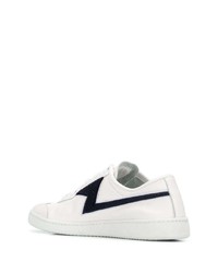 Baskets basses en cuir blanches et noires PS Paul Smith