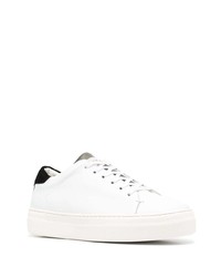 Baskets basses en cuir blanches et noires Low Brand