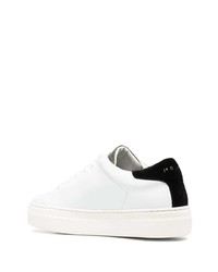 Baskets basses en cuir blanches et noires Low Brand