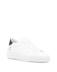 Baskets basses en cuir blanches et noires D.A.T.E