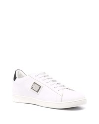 Baskets basses en cuir blanches et noires Philipp Plein