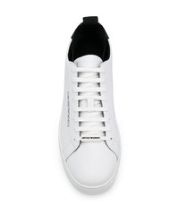 Baskets basses en cuir blanches et noires Emporio Armani