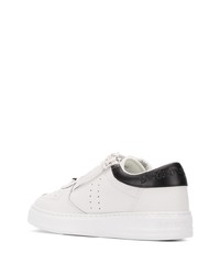 Baskets basses en cuir blanches et noires Emporio Armani