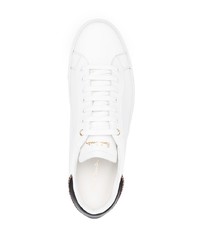 Baskets basses en cuir blanches et noires Paul Smith