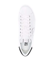 Baskets basses en cuir blanches et noires Karl Lagerfeld