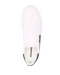 Baskets basses en cuir blanches et noires DSQUARED2