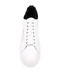 Baskets basses en cuir blanches et noires Emporio Armani