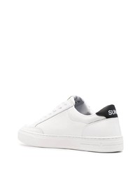 Baskets basses en cuir blanches et noires Sun 68