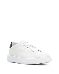 Baskets basses en cuir blanches et noires Philipp Plein