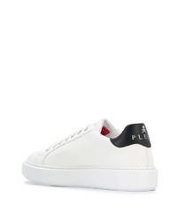 Baskets basses en cuir blanches et noires Philipp Plein