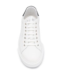 Baskets basses en cuir blanches et noires Philipp Plein